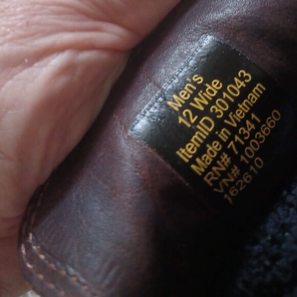 L.L. Bean Men’s Leather Handsewn Moc Shoes Brown Pebbled Driving Moc Sz 12 Wide - Picture 4 of 11